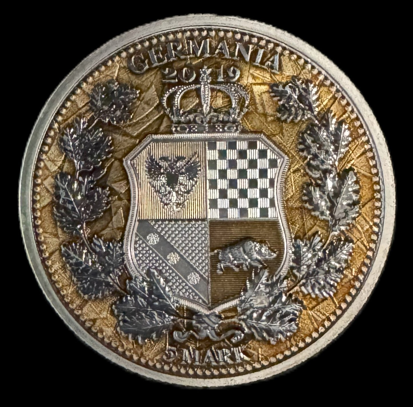 2019 Britannia & Germania 1oz .999 Silver Coin w/Copper Toning