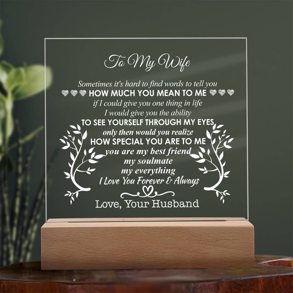 For Wife | Square Acrylic Plaque