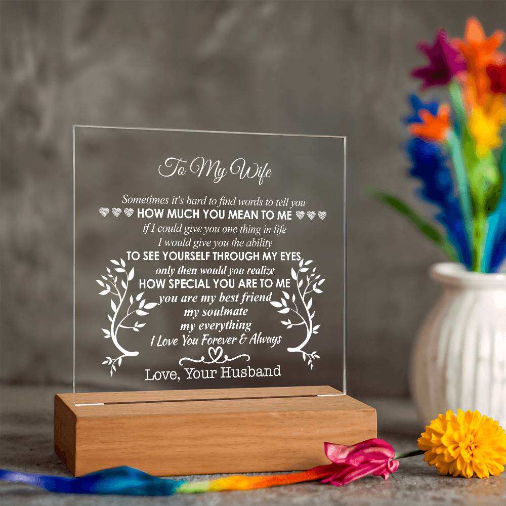 For Wife | Square Acrylic Plaque