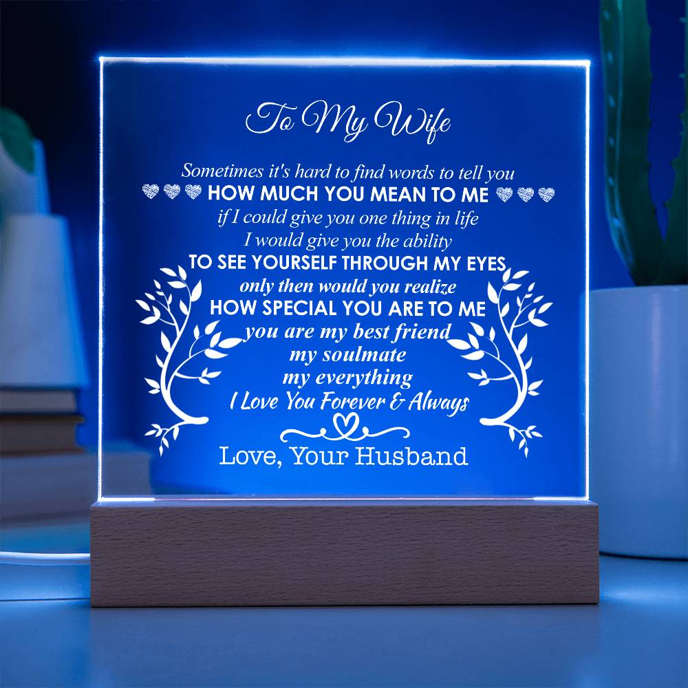 For Wife | Square Acrylic Plaque