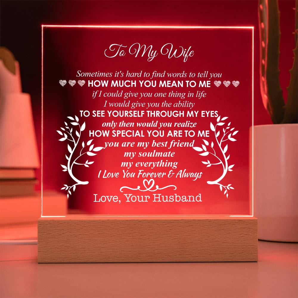For Wife | Square Acrylic Plaque