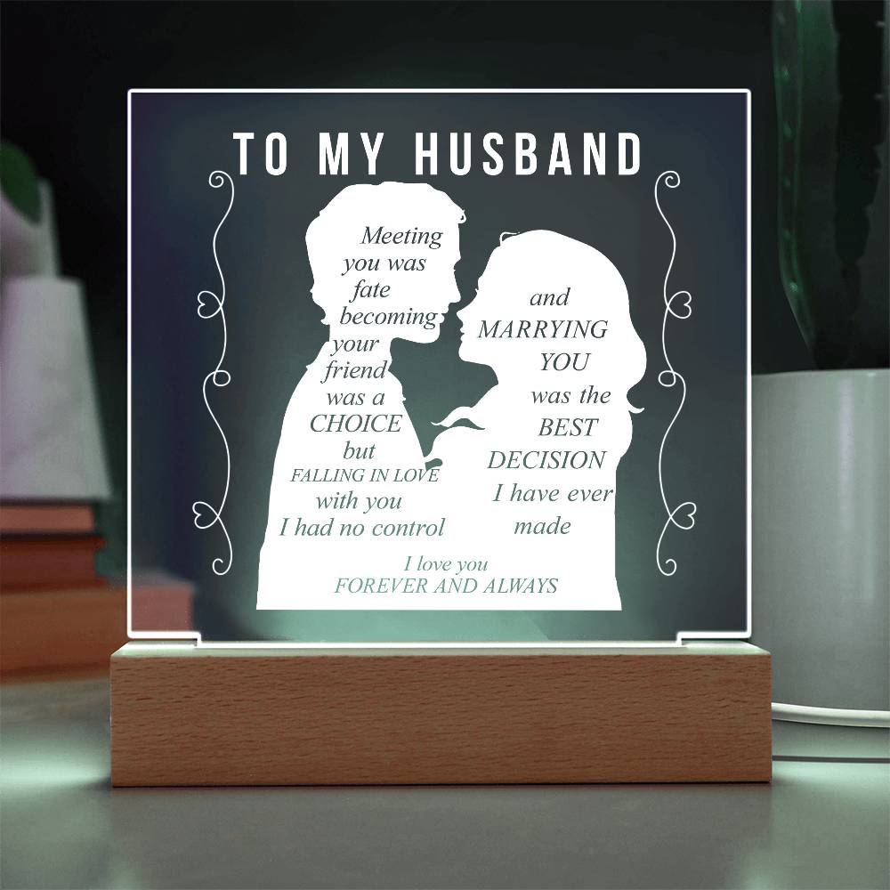 For Husband | Square Acrylic Plaque