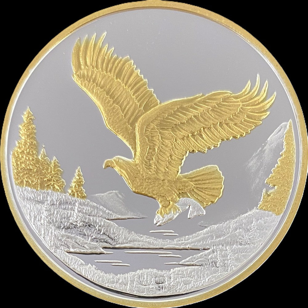 2024 Eagle in Flight Pledge of Allegiance 1 oz .999 Silver Coin w/24K Gold Relief