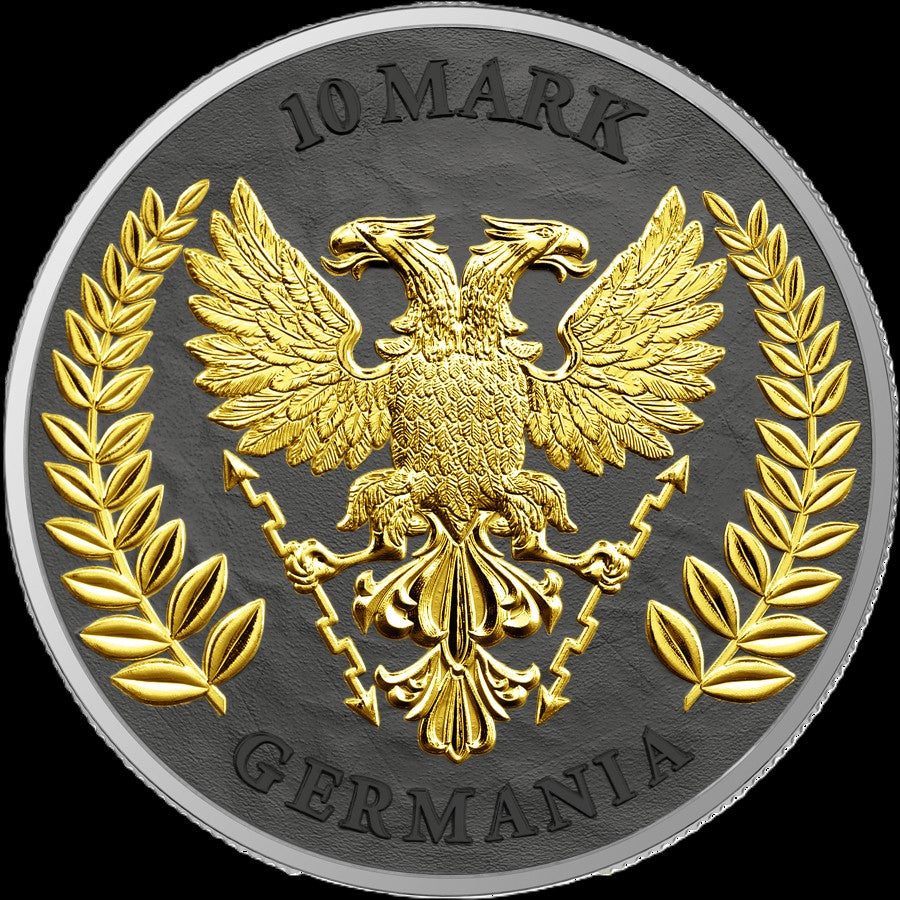 2023 Germania Ana Edition 2 oz .999 Silver Coin w/24K Gold Relief