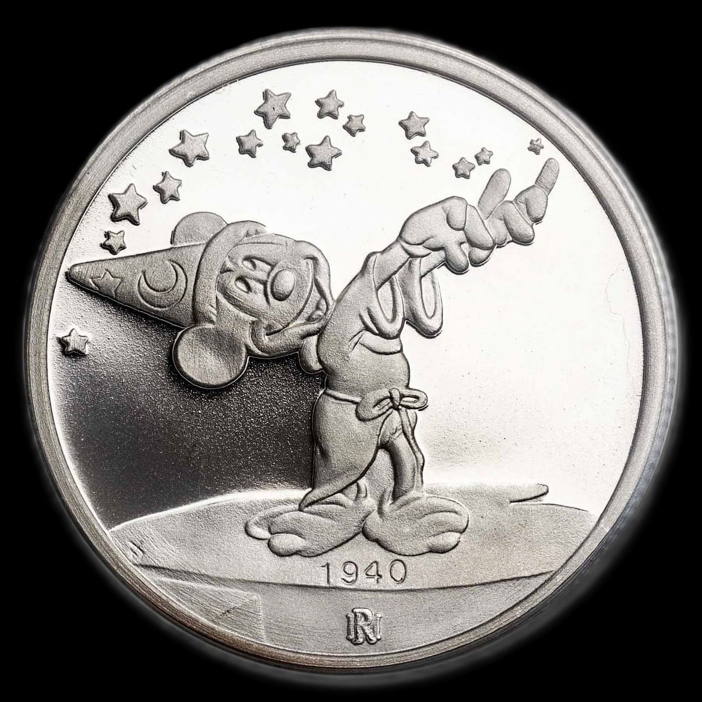 1988 Disney Sorcerer's Apprentice 1 oz .999 Silver Coin