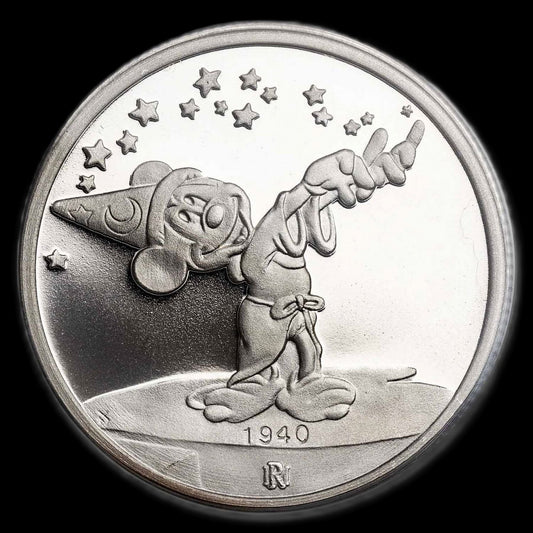 1988 Disney Sorcerer's Apprentice 1 oz .999 Silver Coin