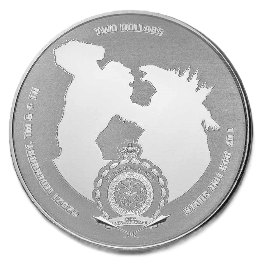 2021 King Kong vs Godzilla 1 oz .999 Silver Coin