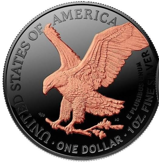2024 American Eagle Lady Liberty Ruthenium 1oz .999 Silver Coin w/24k Rose Gold Gilding