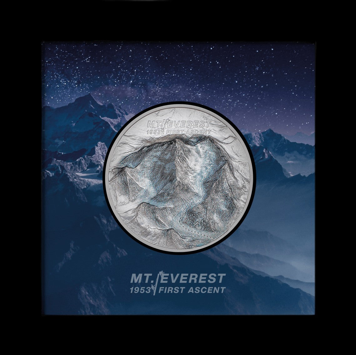 2023 Cook Islands First Ascent Mt. Everest 2 oz Silver 3D High Relief Coin