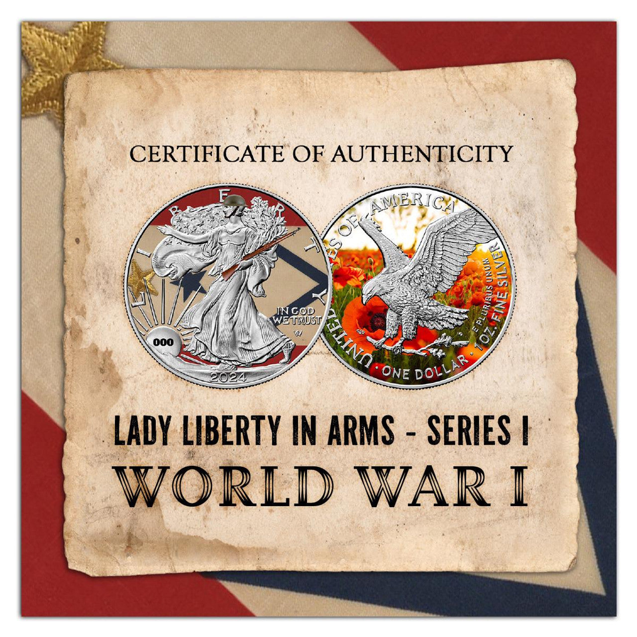 2024 American Eagle Lady Liberty WWI 1oz .999 Silver Coin
