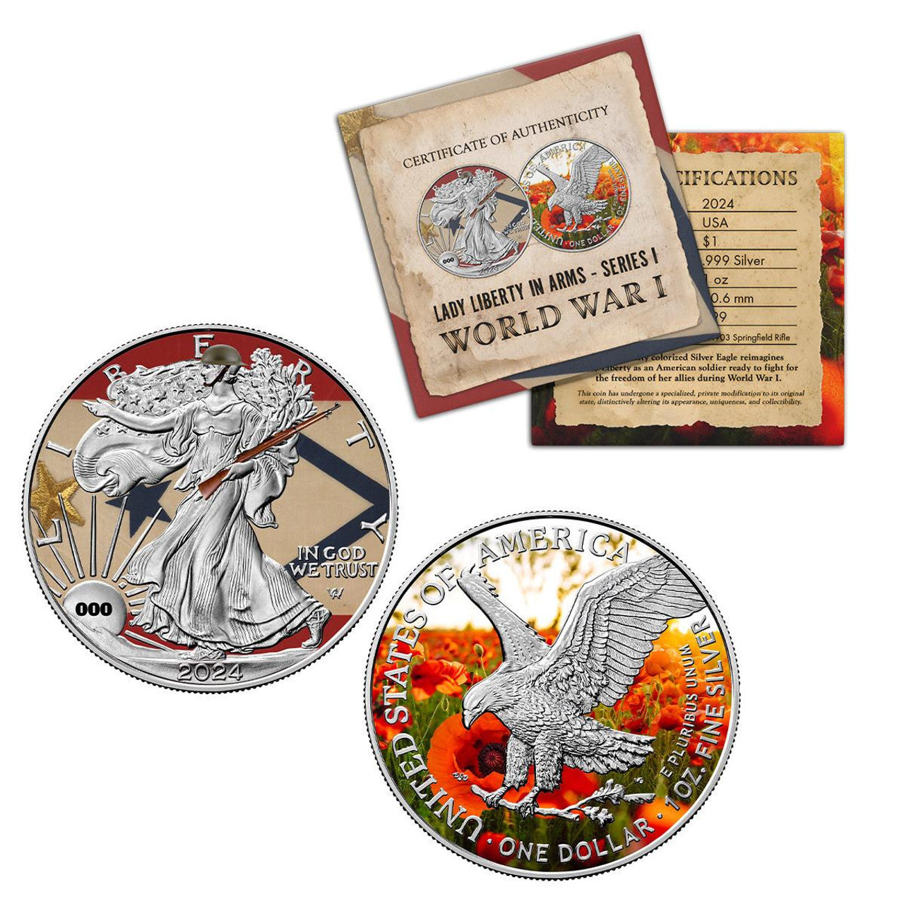 2024 American Eagle Lady Liberty WWI 1oz .999 Silver Coin