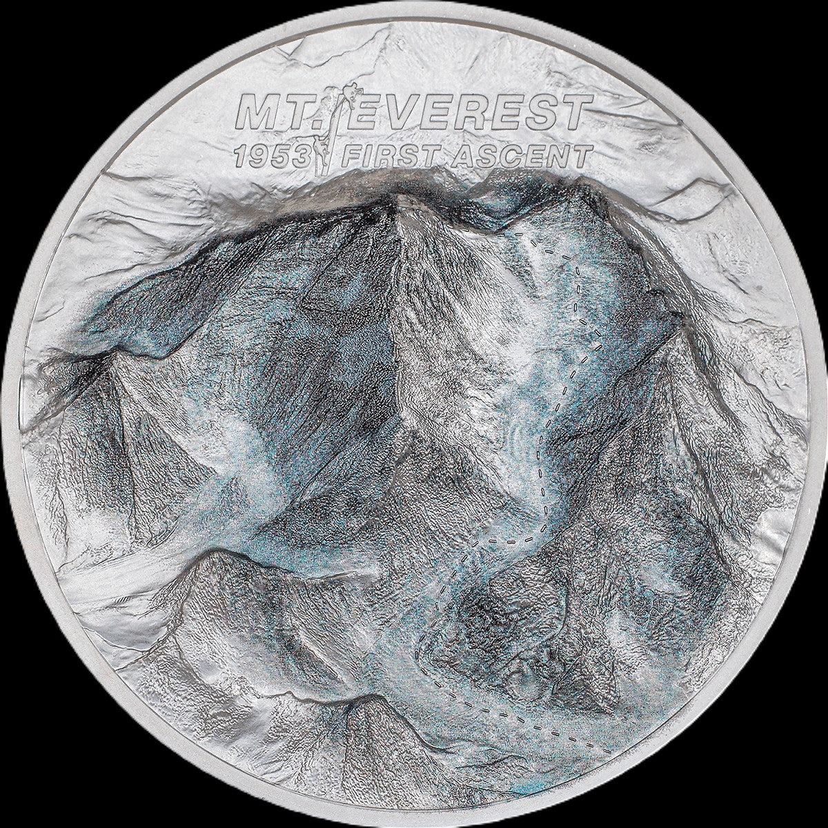 2023 Cook Islands First Ascent Mt. Everest 2 oz Silver 3D High Relief Coin