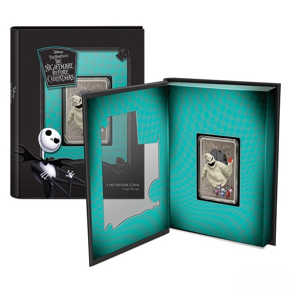 2021 The Nightmare Before Christmas Oogie Boogie Colorized 1 oz .999 Silver Bar