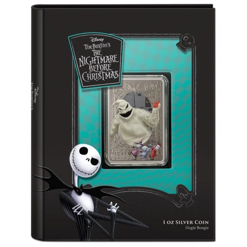 2021 The Nightmare Before Christmas Oogie Boogie Colorized 1 oz .999 Silver Bar