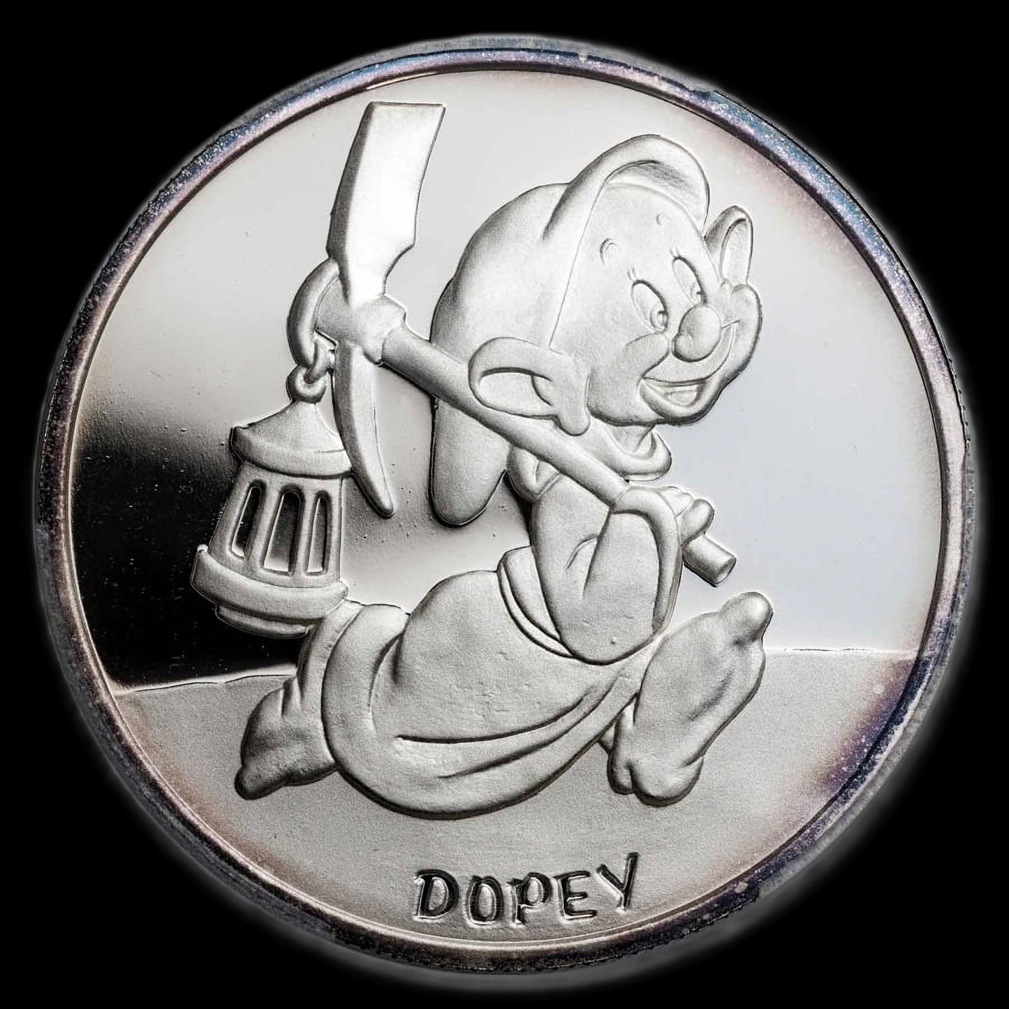 1987 Disney’s 50th Snow White & The Seven Dwarfs “Dopey” 5 oz .999 Silver Coin