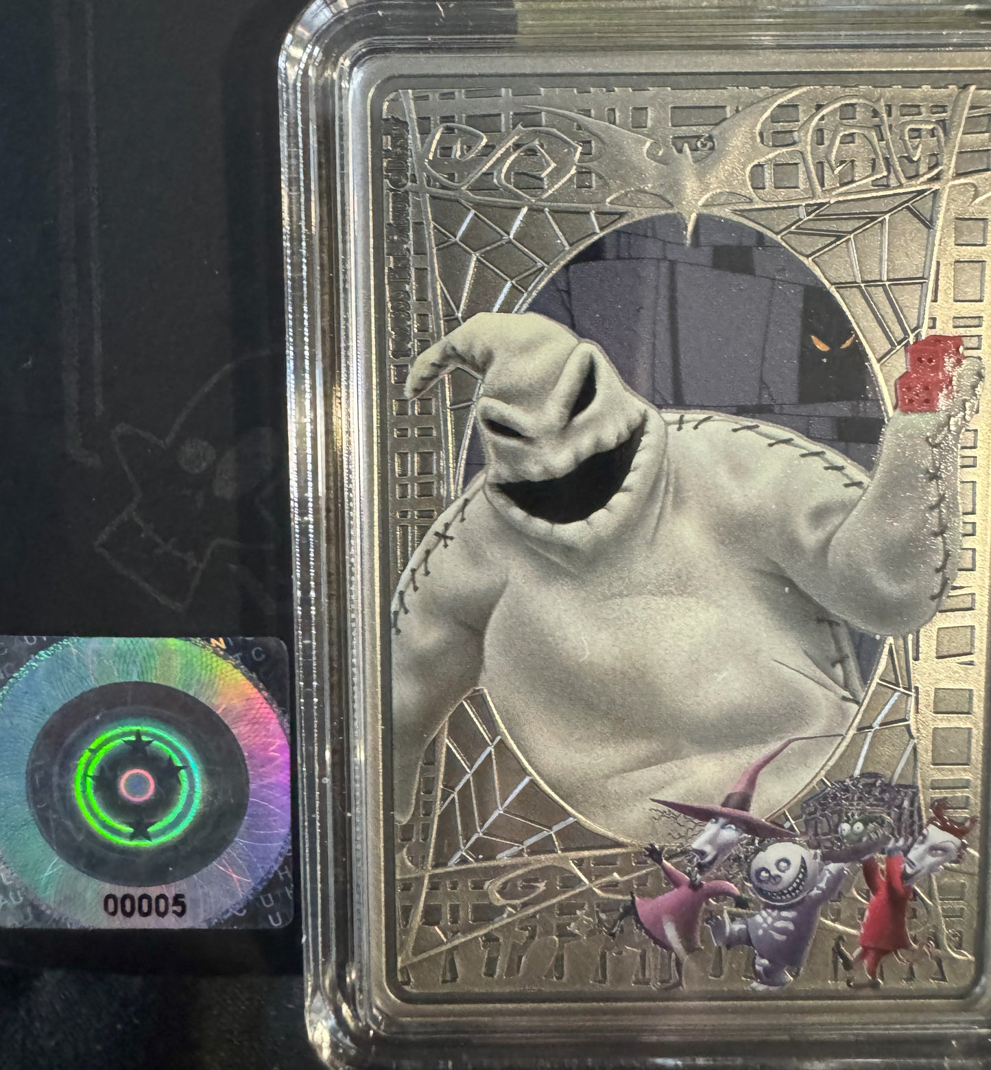 2021 The Nightmare Before Christmas Oogie Boogie Colorized 1 oz .999 Silver Bar