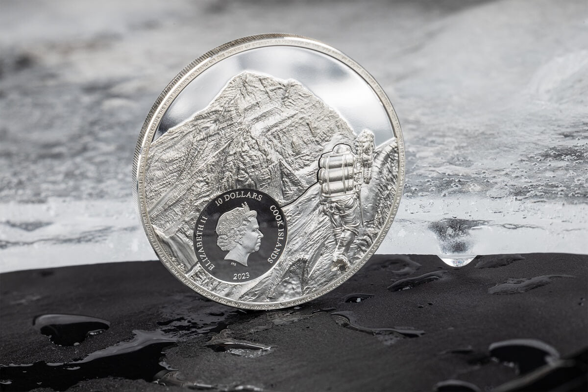 2023 Cook Islands First Ascent Mt. Everest 2 oz Silver 3D High Relief Coin
