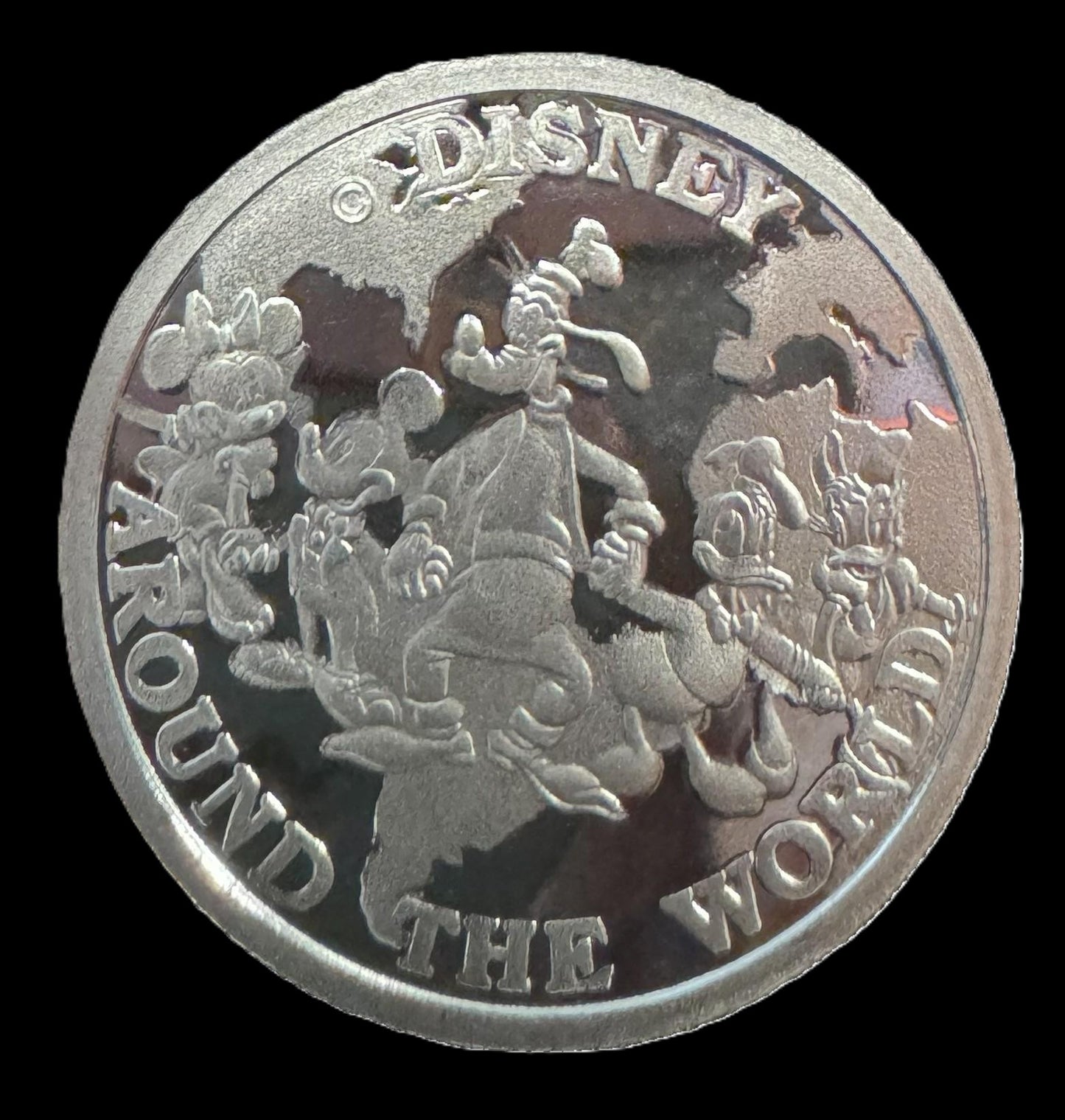 1988 Disney Around the World Donald & Daisy 1 oz .999 Silver Coin