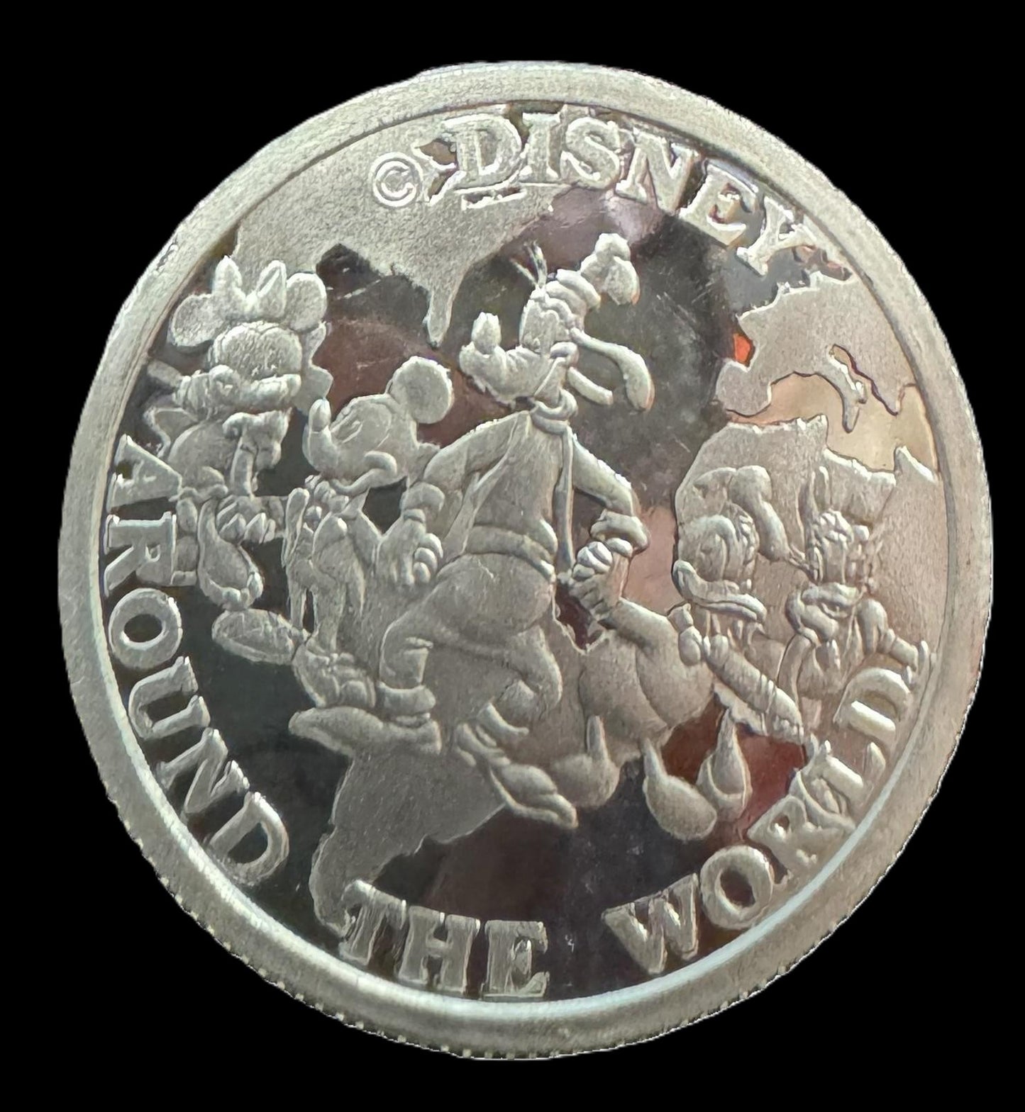 1988 Disney Around the World “Pinocchio” 1 oz .999 Silver Coin