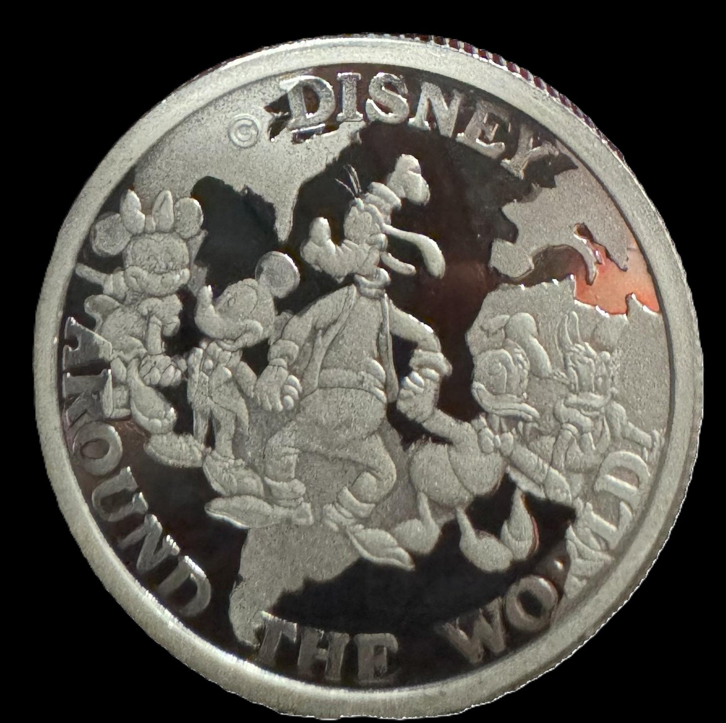 1988 Disney Around the World “Snow White & Dopey” 1 oz .999 Silver Coin