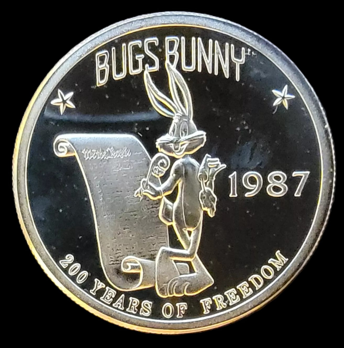 1987 Looney Tunes Bugs Bunny Constitutional Commemorative 1 oz .999 Silver Coin
