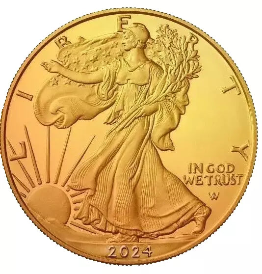 2024 American Eagle Lady Liberty Gold 1oz .999 Silver Coin w24k Gold Gilding
