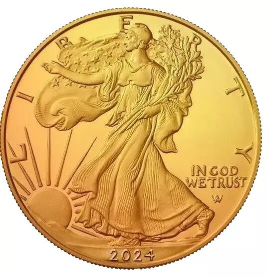 2024 American Eagle Lady Liberty Gold 1oz .999 Silver Coin w24k Gold Gilding