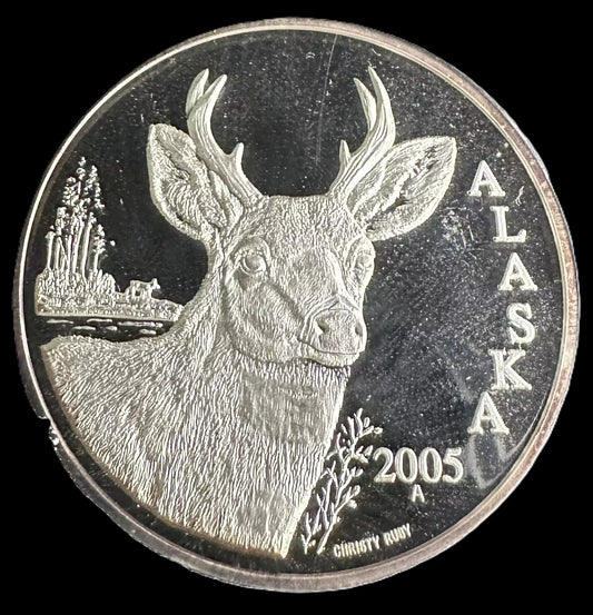 2005 State of Alaska Sitka Deer 16 grams .999 Silver Coin