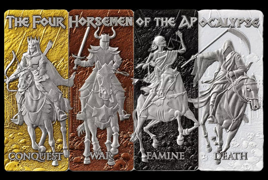 2024 Four Horsemen Of The Apocalypse 4-1 oz .999 Silver Bar Set