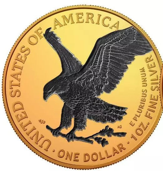 2024 American Eagle Lady Liberty Ruthenium 1oz .999 Silver Coin 24k Gold Gilding