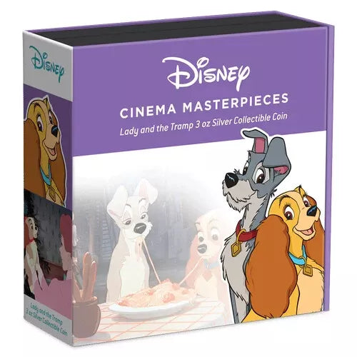 2023 Disney Lady and the Tramp 3 oz .999 Silver Coin