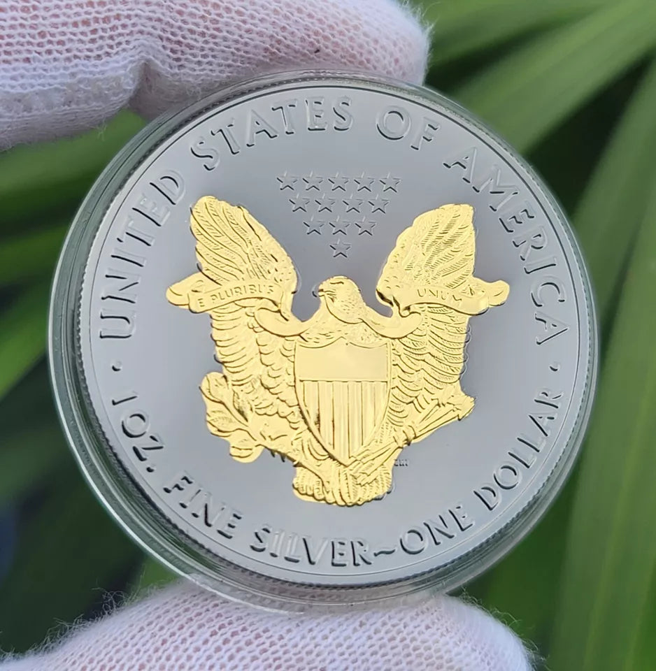 2019 American Eagle Lady Liberty Ruthenium 1oz .999 Silver Coin 24k Gold Gilding