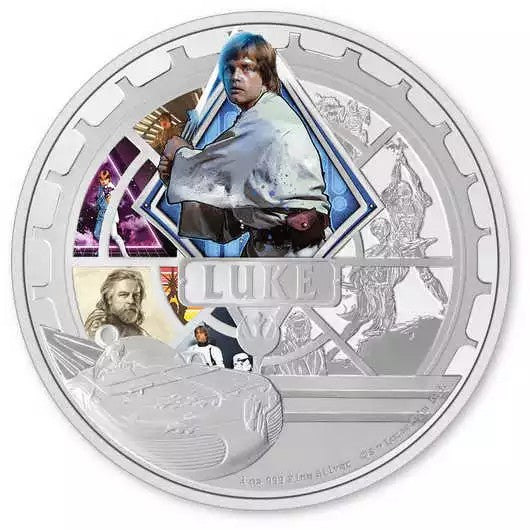 2023 Star Wars Luke Skywalker 3 oz .999 Silver Coin