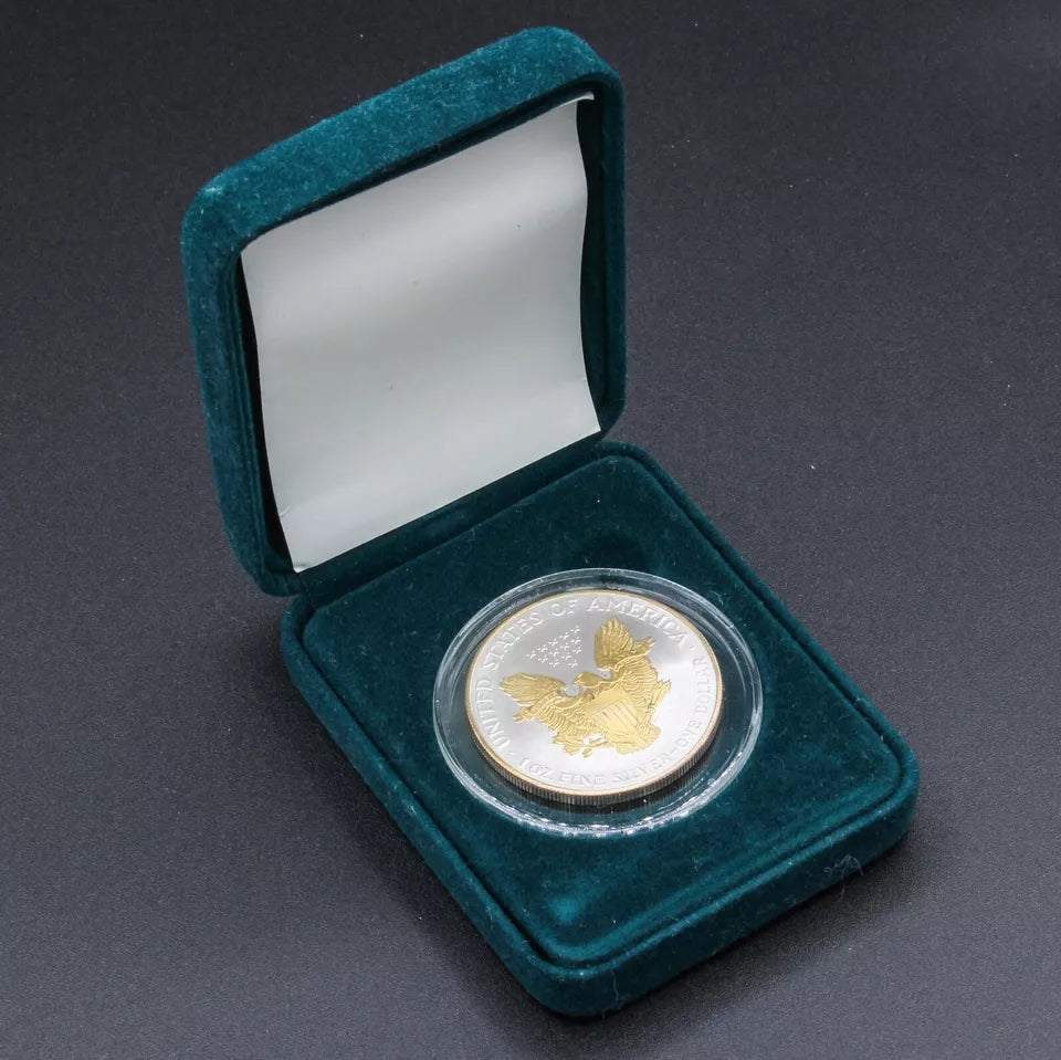 2000 American Eagle Lady Liberty 1oz .999 Silver Coin w/24k Gold Gilding