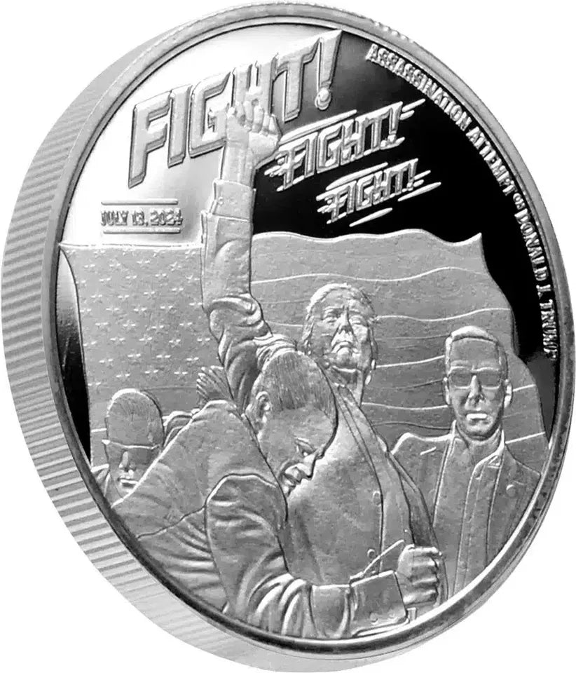 2024 Assassination Attempt Trump Survives 1 oz .999 Silver Coin