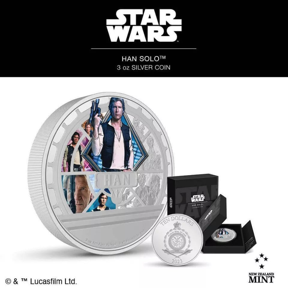 2023 Star Wars Han Solo 3 oz .999 Silver Coin