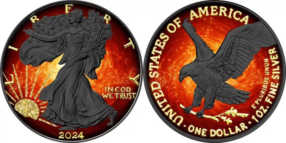 2024 American Eagle Lady Liberty Burning Galaxy 1 oz .999 Silver Coin