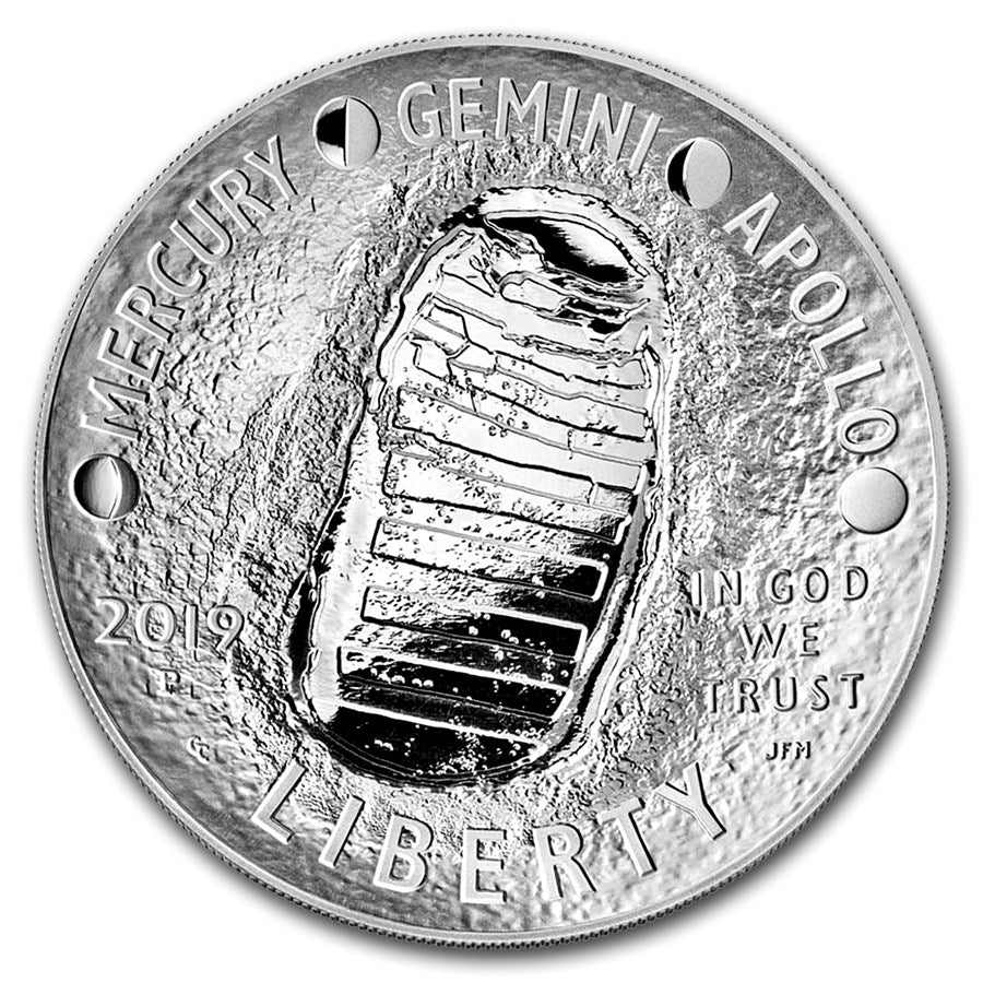 2019 Apollo 11 50th Anniversary Commemorative 5 oz Silver Coin