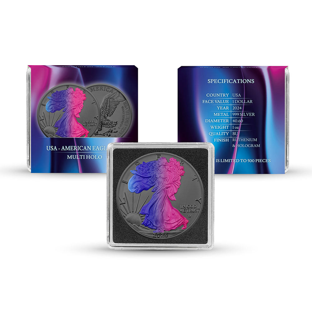 2024 American Eagle Lady Liberty Hologram & Ruthenium 1oz .999 Silver Coin