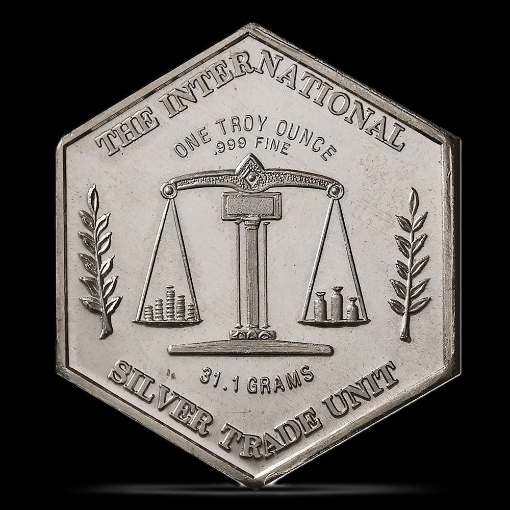 Hexagon International Trade Unit 1 oz .999 Silver Coin