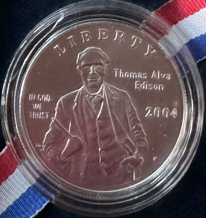 2004 Tomas Edison 125th 1 oz .999 Silver Coin