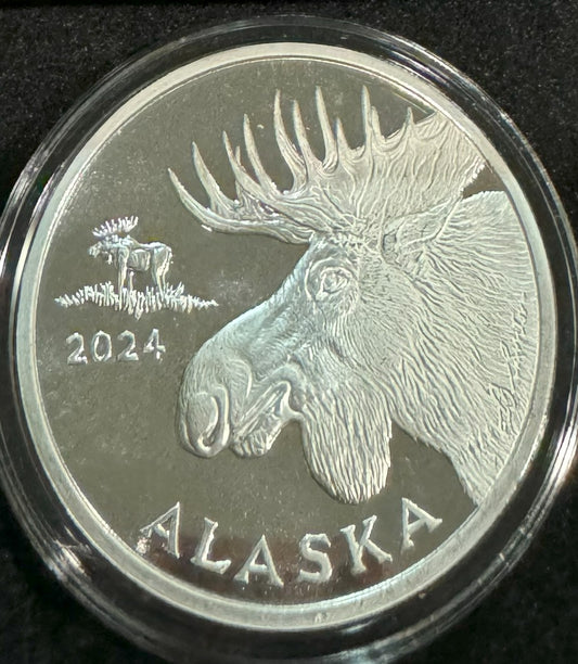 2024 State of Alaska Bull Moose 1 oz .999 Silver Coin