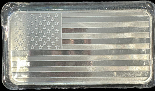 American Flag 10 oz .999 Silver Bar