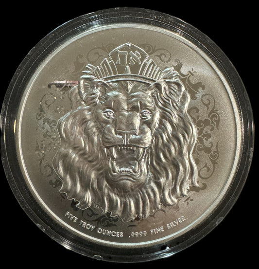 2024 Roaring Lion 5 oz .999 Silver Coin