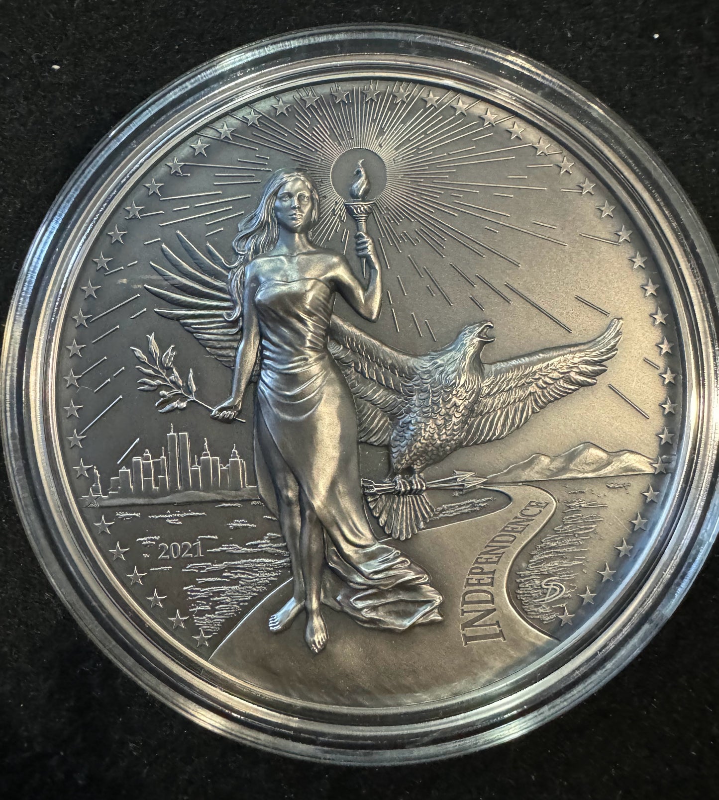 2021 Ultra High Relief American Virtues Independence 10 oz .999 Silver Coin