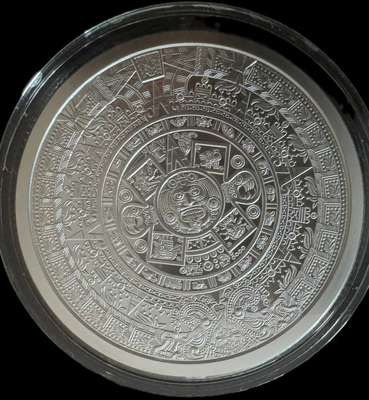 Aztec Calendar 5 oz .999 Silver Coin