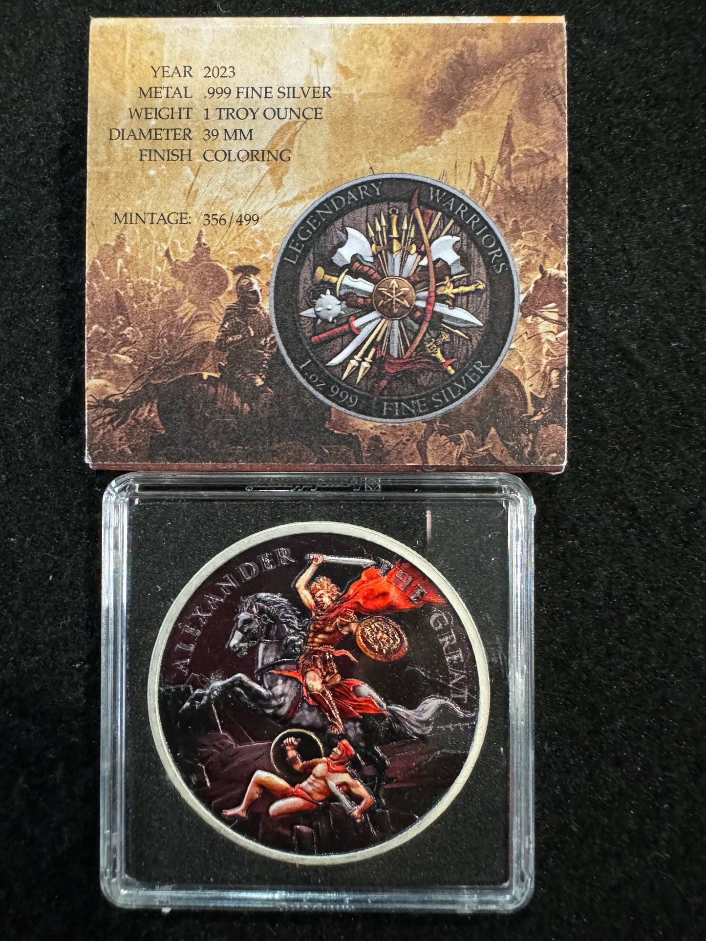 2023 Legendary Warriors Alexander the Great Colorized 1oz .999 Silver