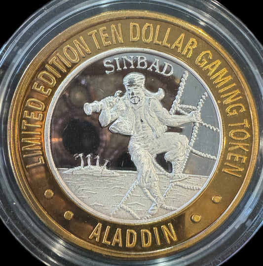 Gaming Token Las Vegas Aladdin Casino Silver Coin
