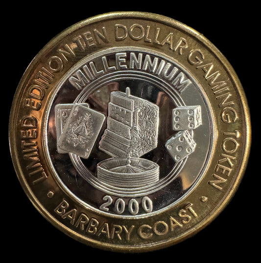 Gaming Token Las Vegas Barbary Coast Casino Silver Coin