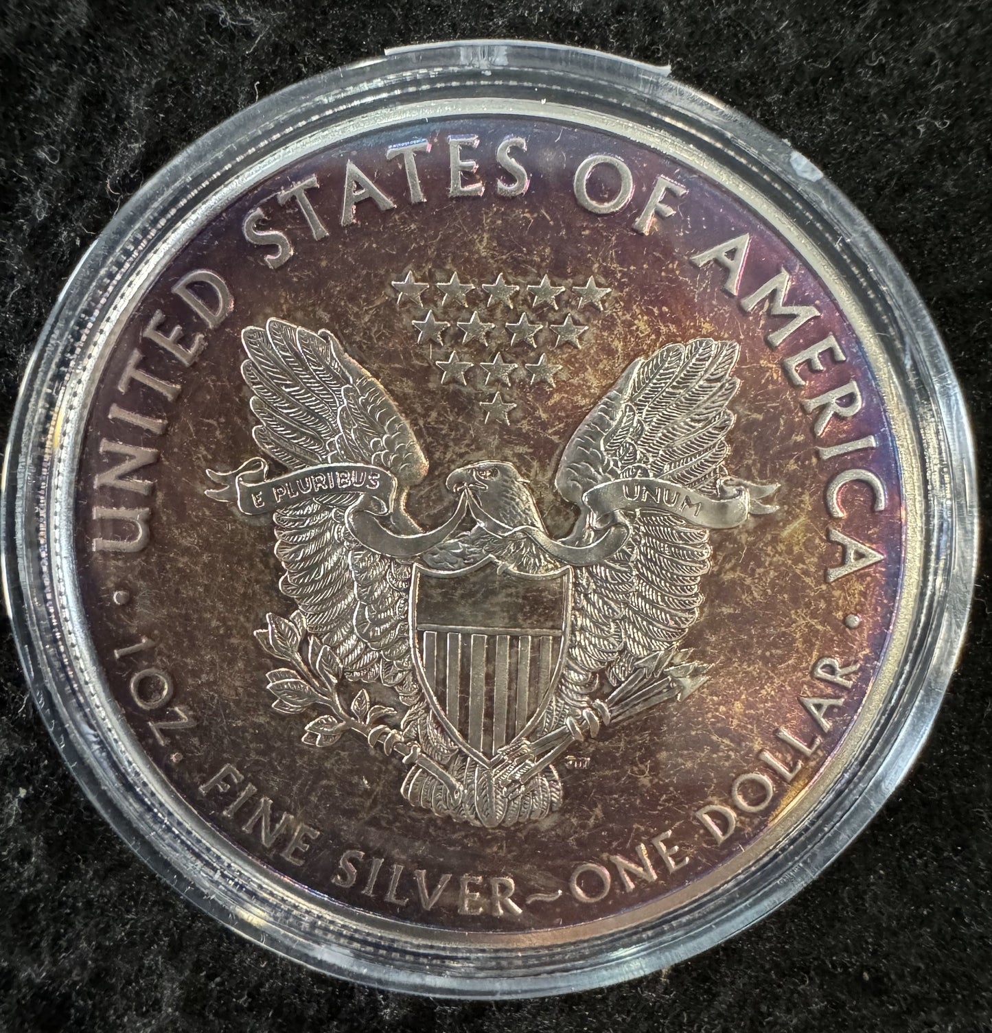 2021 American Eagle Lady Liberty Rainbow Toning 1 oz .999 Silver Coin COA #A841